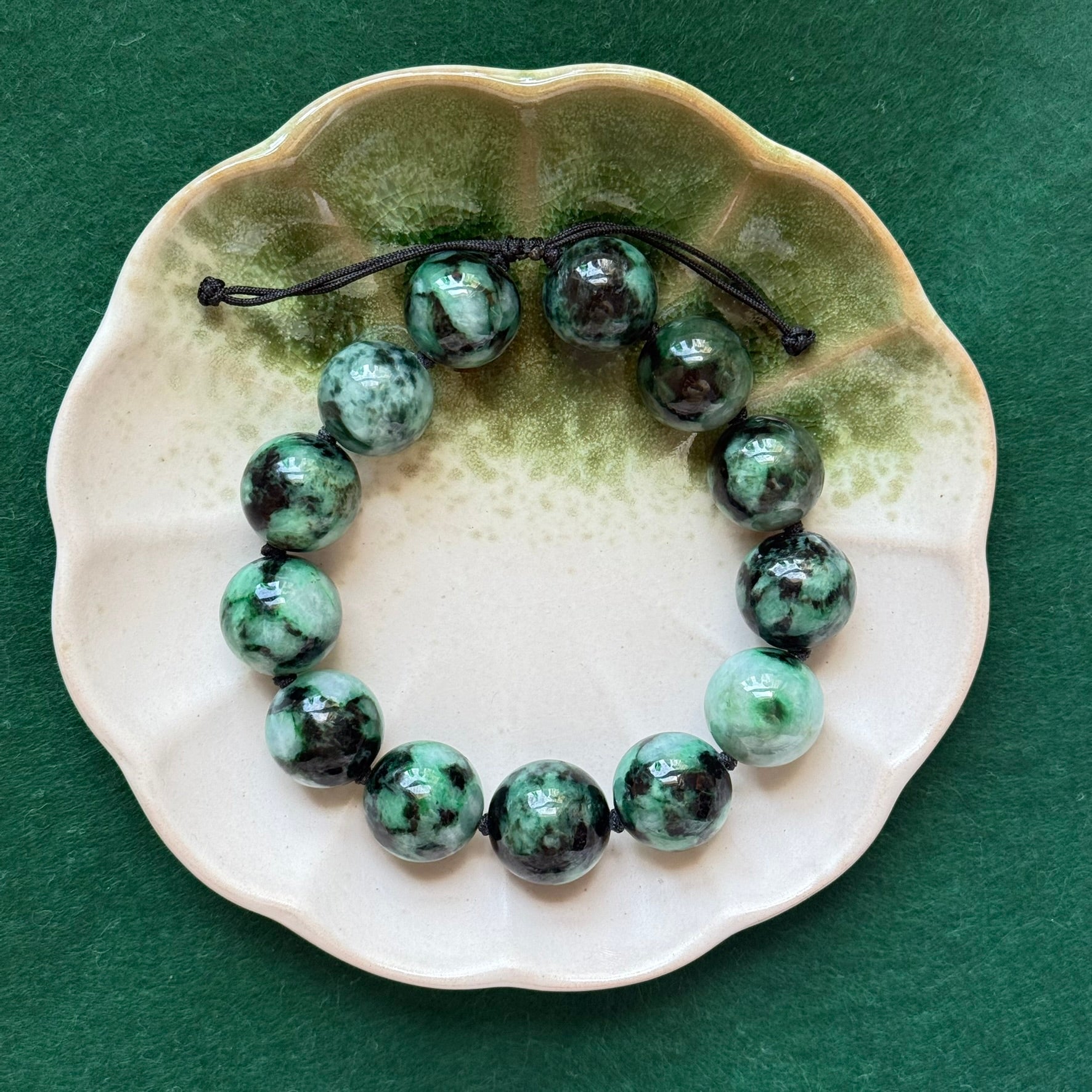 Forest Green Beads Bracelet